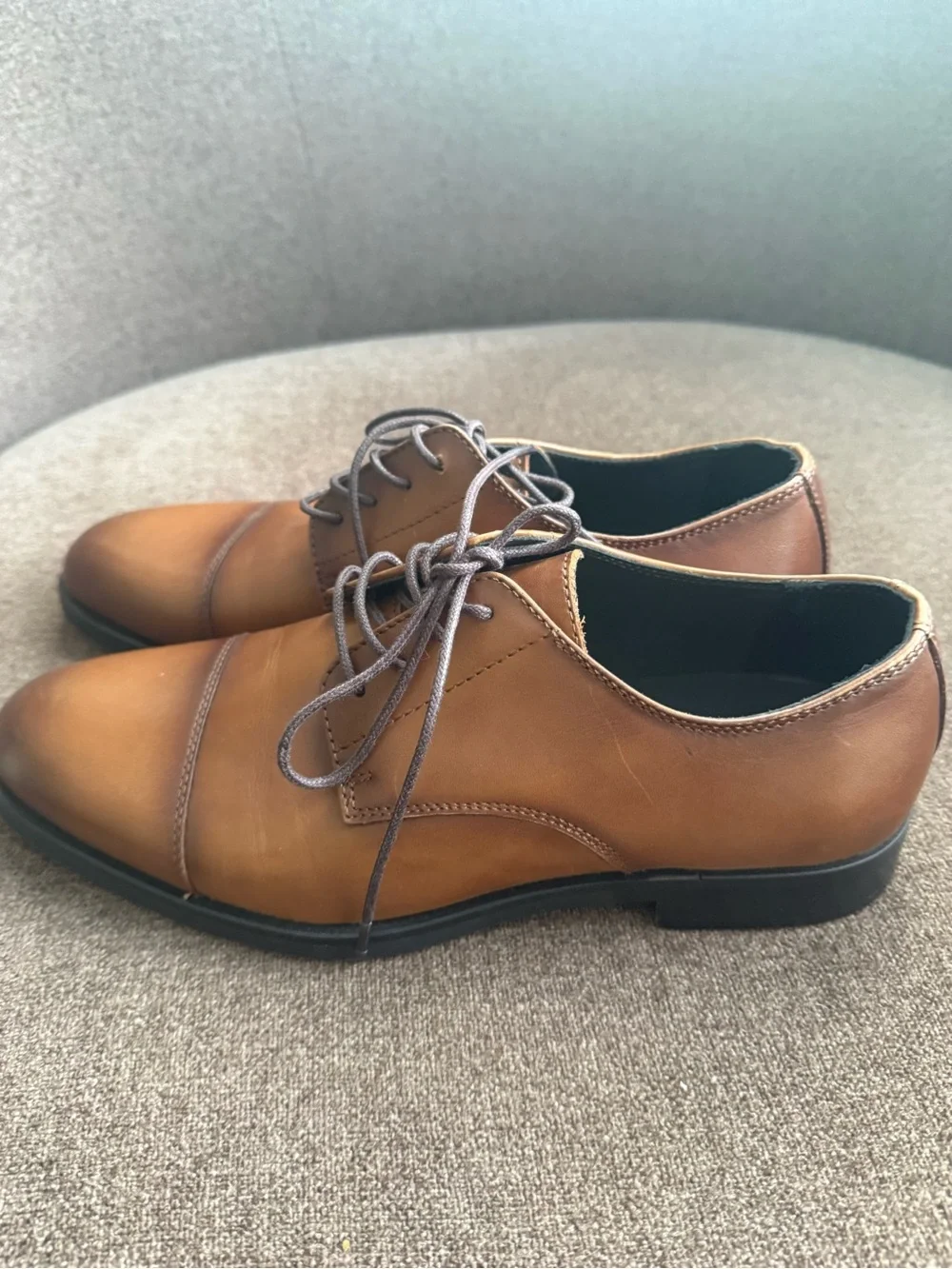 Nordstrom Tan Leather Cap-Toe Derby Shoes